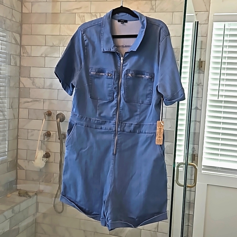 Denim Shorts Romper